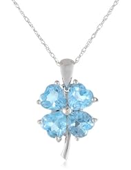 10k White Gold Created Gemstone Four-Leaf Clover Pendant Necklace, 18"