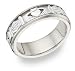 Celtic Claddagh Wedding Band Ring – 14K White Gold