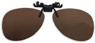 Cool Dark Brown Polarized Clip-on Flip up AVIATOR Plastic Sunglasses Lens Outdoor Driving Fishing 142x50mm Very Fashion