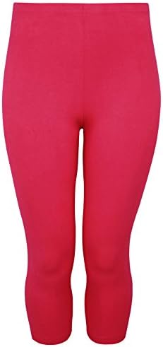 Yoursclothing Plus Size Womens Hot Cotton Elastane Cropped Leggings Size 24 Pink