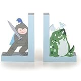 Wooden Knight & Dragon Book Ends