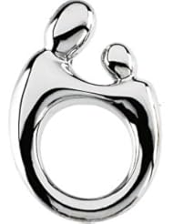 Mother & Child Lg Pendant/Brooch 14K Gold White 83163