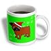 Janna Salak Designs Dogs - Cute Bulldog Red Coat with Black Mask - Cartoon Dog - Green with Santa Hat - Mugs