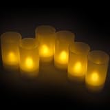 Daffodil LEC006Y 6 Bougies LED �  piles avec Bougeoirs - Piles Incluses - Jaune