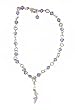 Anklet - A60 - Sized to Fit - Swarovski (tm) Crystal Beads ~ Tanzanite (Purply Blue) with Mule Shoe Charm