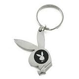 New Playboy Double Inside Rabbit Head Keychain Keyring