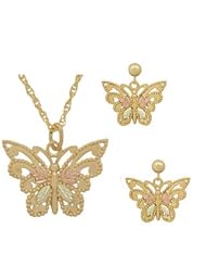 Butterfly Black Hills Gold Jewelry Set