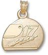 Driver Number 17 Helmet Charm/Pendant -14K/10K, Stainless Steel or Gold Plated