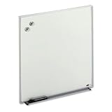 Magnetic Dry Erase Board, Painted Steel, 23 x 23, White, Aluminum Frame