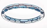 Kabbalah Bangle Sterling Silver Light Blue Resin and Authentic Red String Bangle
