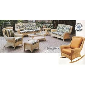 Tahiti All Weather Wicker 6 Piece Furniture Set-Flax Finish by DF Wicker Rattan