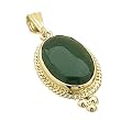 14K Yellow Gold Stylish Jade Cabochon Fashion Pendant