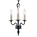 Royce Lighting RC2161/3BK/1 Coventry Collection Three Light Chandelier, Black Finish
