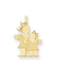 14k Big Girl & Little Girl Engravable Charm