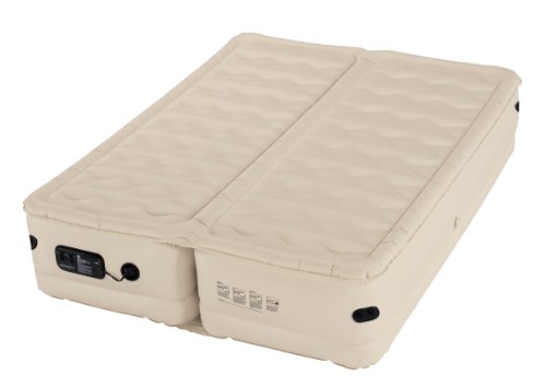 Insta-Bed Dual Zone Pillow-Top Queen Size Airbed with Built-In Pump (Beige)