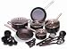 Kitchen & Housewares : Sunbeam Family 24-Piece Non-Stick Aluminum Set (Black) (13.00H x 19.00W x 15.00D)