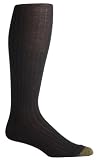 Gold Toe Mens Windsor Wool Over the Calf Dress Sock, Black, 3-Pack Sock Size 10-13