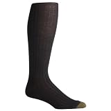 Gold Toe Men's Windsor Wool Over the Calf Dress Sock, Black, 3-Pack Sock Size 10-13