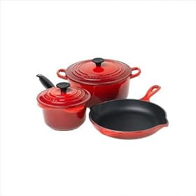 Buy Le Creuset 5-Piece Essential Cast Iron Cookware Set, Cherry
