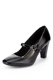 Footglove™ Fashion Leather Square Toe Buckle & Strap Shoes with Insolia®