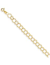 14k Solid Triple Link Charm Bracelet