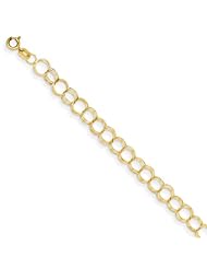14k Solid Triple Link Charm Bracelet