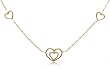 14k Yellow Gold Heart Necklace, 17"