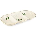 Lenox Holiday Carved Three Section Server