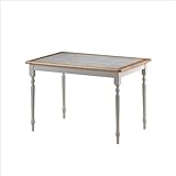 Dining Table with Tile Top in White and Natural Finish