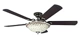 Hunter 23768 The Stonebridge 60-Inch Three-Light Five Blade Ceiling Fan, Brushed Bronze with Bowl