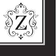 Monogram Black & White Cocktail Napkins - Z