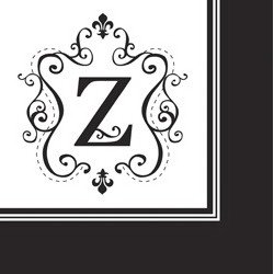 Monogram Cocktail Napkin - Z