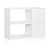 Way Basics Eco 2 Shelf Chelsea Bookcase and Cubby Storage, White (Tool-Free Assembly and Uniquely Crafted from Sustainable Non Toxic zBoard paperboard)