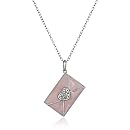 Sterling Silver Diamond Envelope with Heart Pendant Necklace