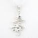 Asian LONG LIFE Symbol Pendant in Sterling Silver on a 16" Box Chain, #8481