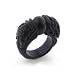 Carved Double Dragon Genuine Black Jade Band Ring Size 6(Sizes 6,7,8)