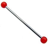 Jules Body Jewellery-Surgical Steel Industrial Bar-1.6 x 37mm Size-Red