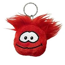 Disney Club Penguin Keychain 2 Inch Plush Puffle Red