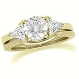 14k Yellow Gold Diamond Three-Stone Ring - 1.50 Ct.