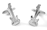 Silver Full Electric Guitar Cufflinks