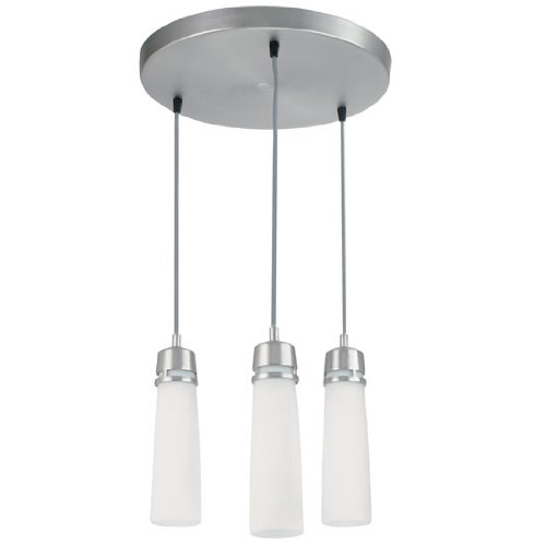 Lighting by AFX ARPC313SNEC Aria Aluminum Die-Cast 3 Light Pendant, Round, Satin Nickel On Sale