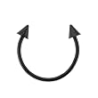 HORSESHOE WITH SPIKE (BLACK) Gauge: 18, Ball Size: 3mm, Length: 8mm Sold as a Pair