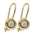 14kt Yellow Gold Sphere Hanging Diamond Earrings