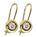 14kt Yellow Gold Sphere Hanging Diamond Earrings