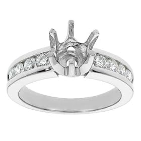 Platinum Engagement Setting with Channel-Set Round Diamonds (G-H VS, 1 2 ct.... by Mondera