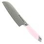 KitchenAid Cook For The Cure 7-Inch Silicone Handle Santoku Knife, Pink