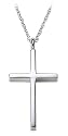 Sterling Silver Narrow Cross Pendant, 18"
