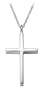 Sterling Silver Narrow Cross Pendant, 18"