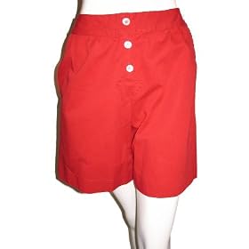 VALENTINE Red Button Up Bermuda Shorts