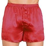  : Intimo Men's Classic Silk Boxers, Cherry, Small